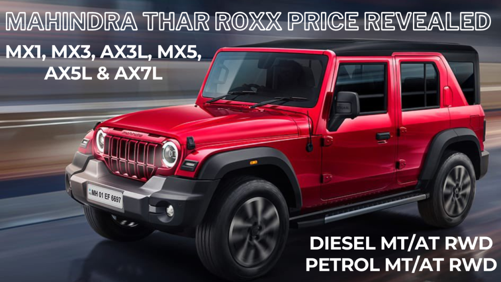 Mahindra Thar Roxx Full Price List